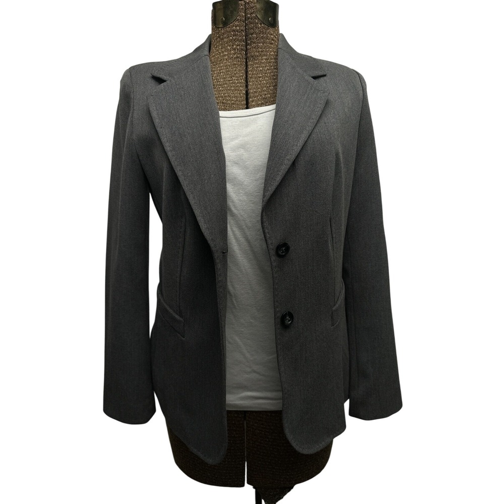Worthington 6 Petite Jacket / Blazer ‎ Dark Gray Medium Length Lined